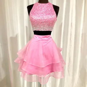 BOUTIQUE Short Light Pink Two Piece Size 3