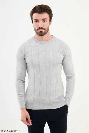 Brabion Dante Slim Fit Gray Knitted Sweater