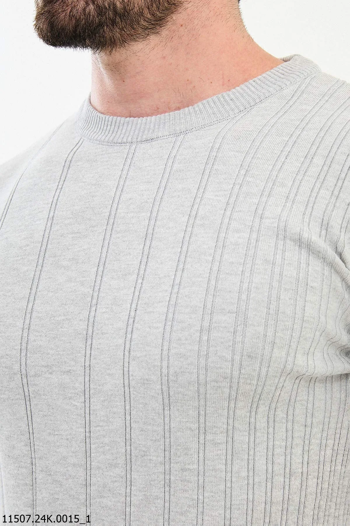 Brabion Dante Slim Fit Gray Knitted Sweater