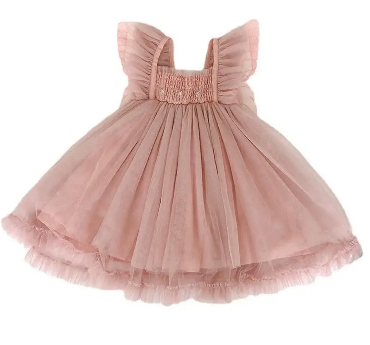 Butterfly Tutu Dress - Blush Pink