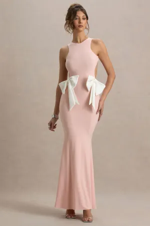 By Your Side | Pink Cut-Out Maxi Dress With Bows