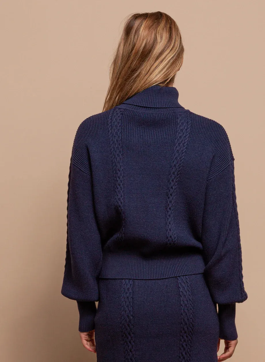 Cable Stitch Turtleneck Sweater
