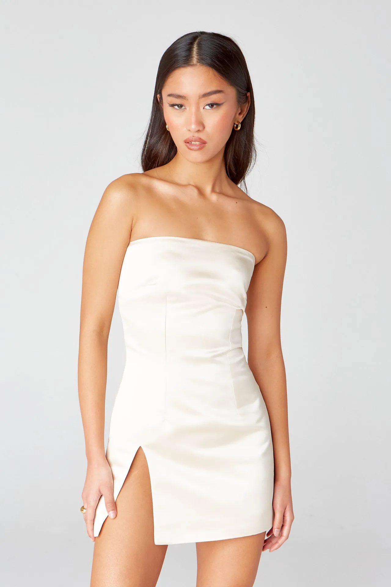 Champagne Split Mini Dress