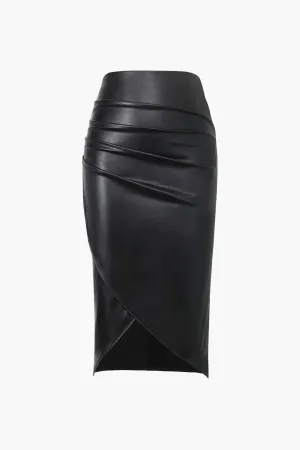Charity - Elegant Ruched Design Woman's Midi Skirt