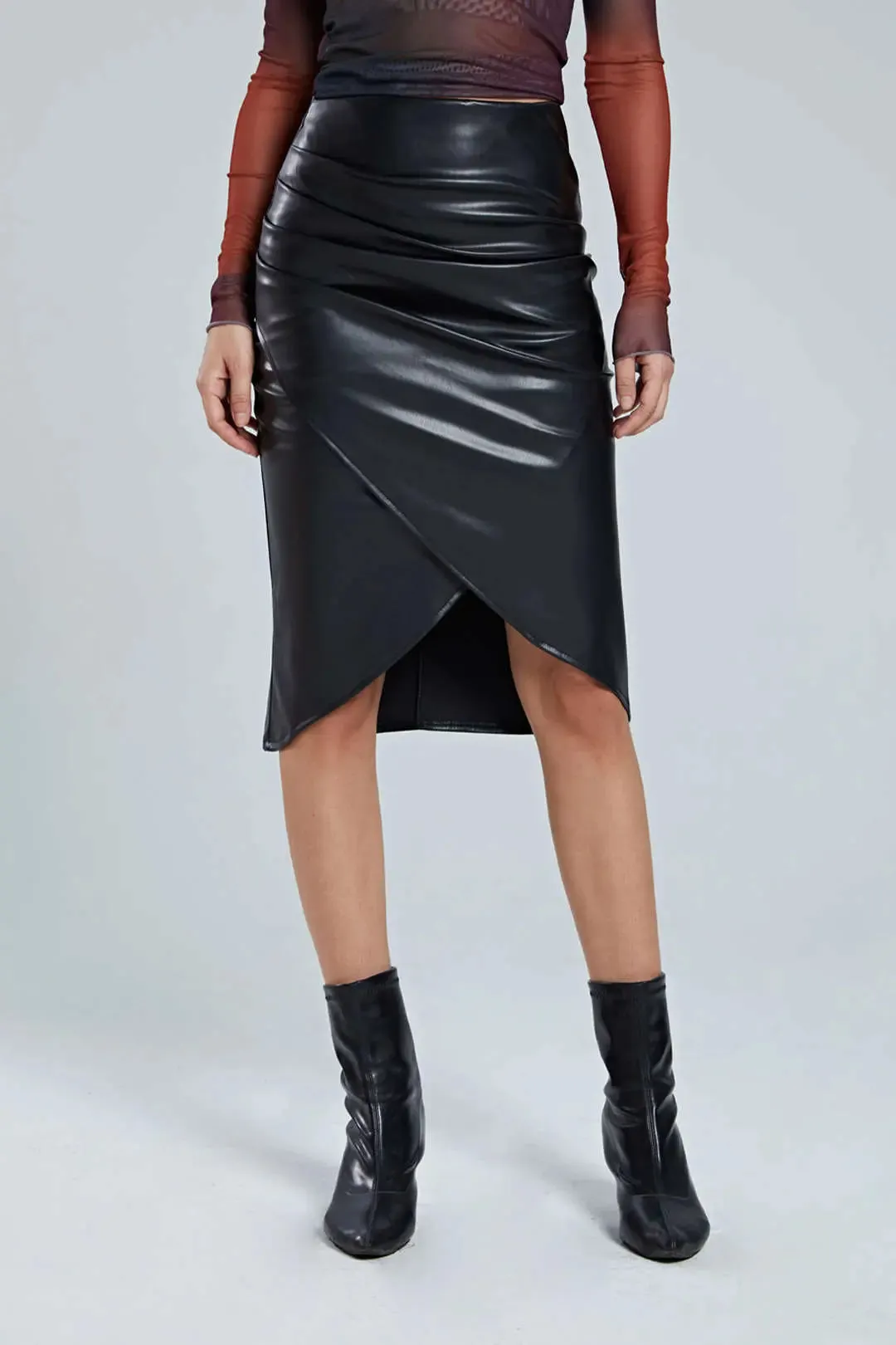 Charity - Elegant Ruched Design Woman's Midi Skirt