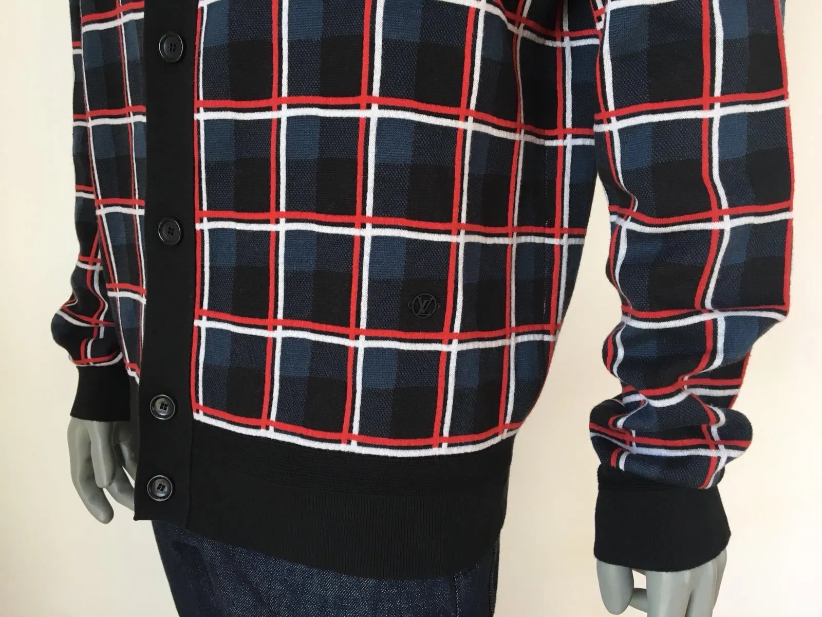 Check Jacquard Cardigan