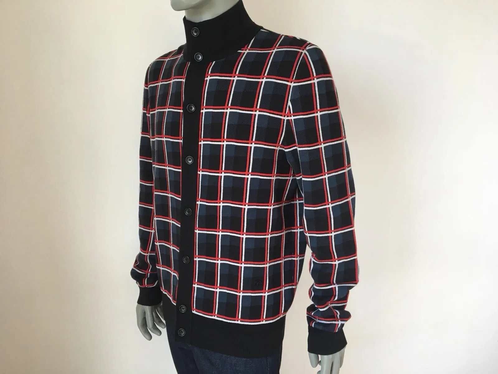 Check Jacquard Cardigan