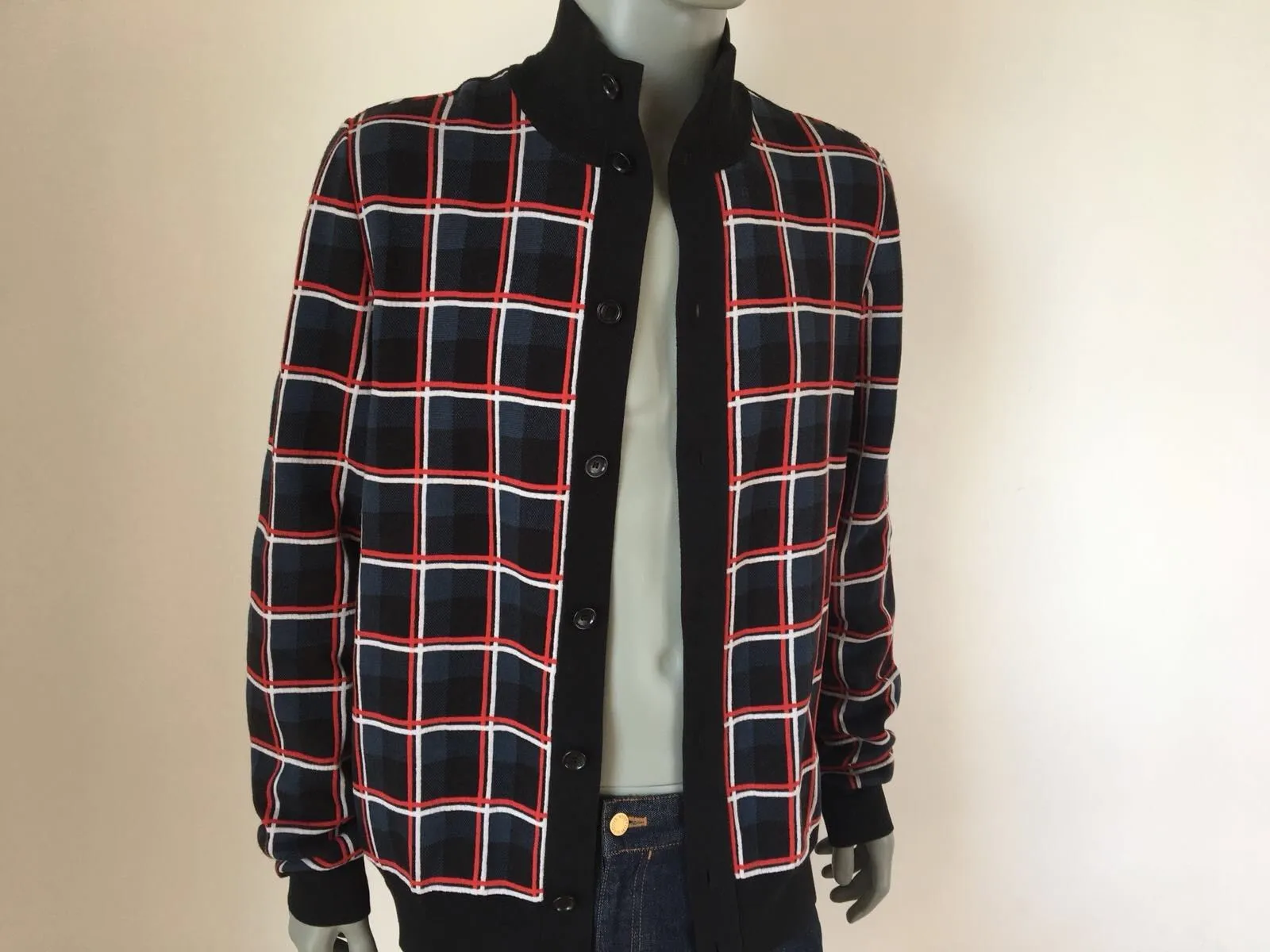 Check Jacquard Cardigan