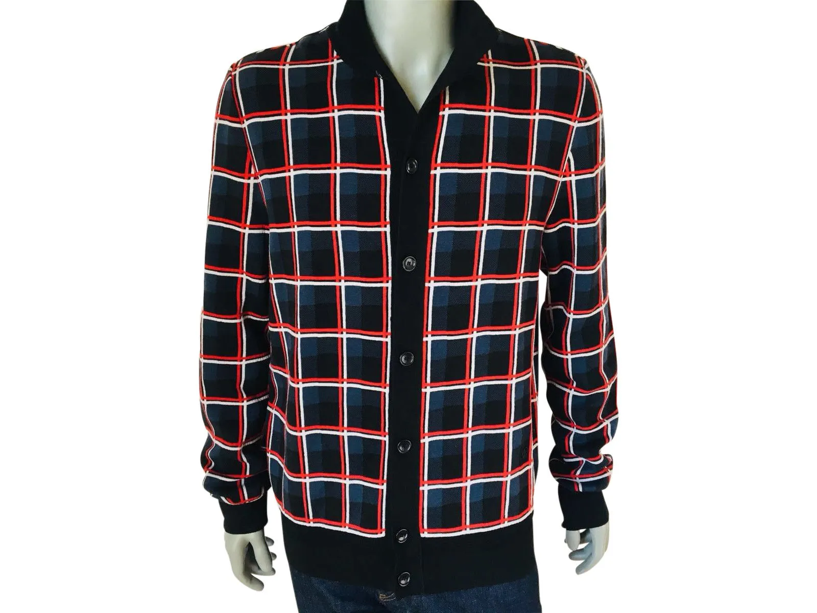 Check Jacquard Cardigan