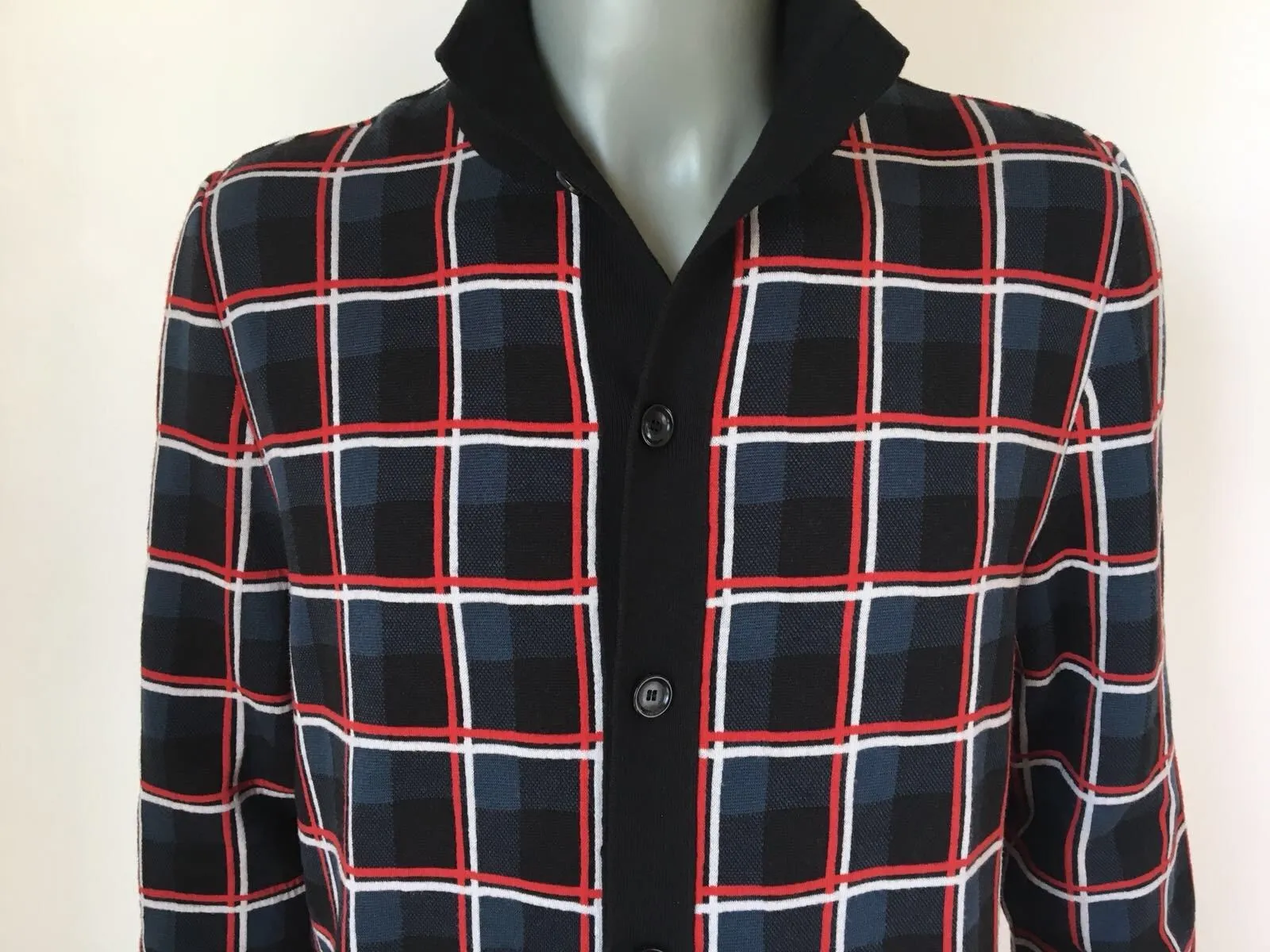 Check Jacquard Cardigan