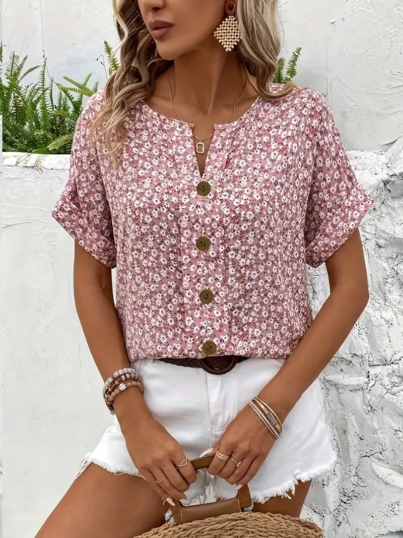 Chica | Floral-Printed Button-Up Blouse