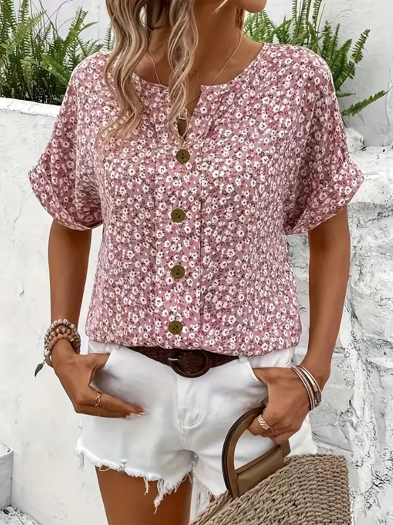 Chica | Floral-Printed Button-Up Blouse