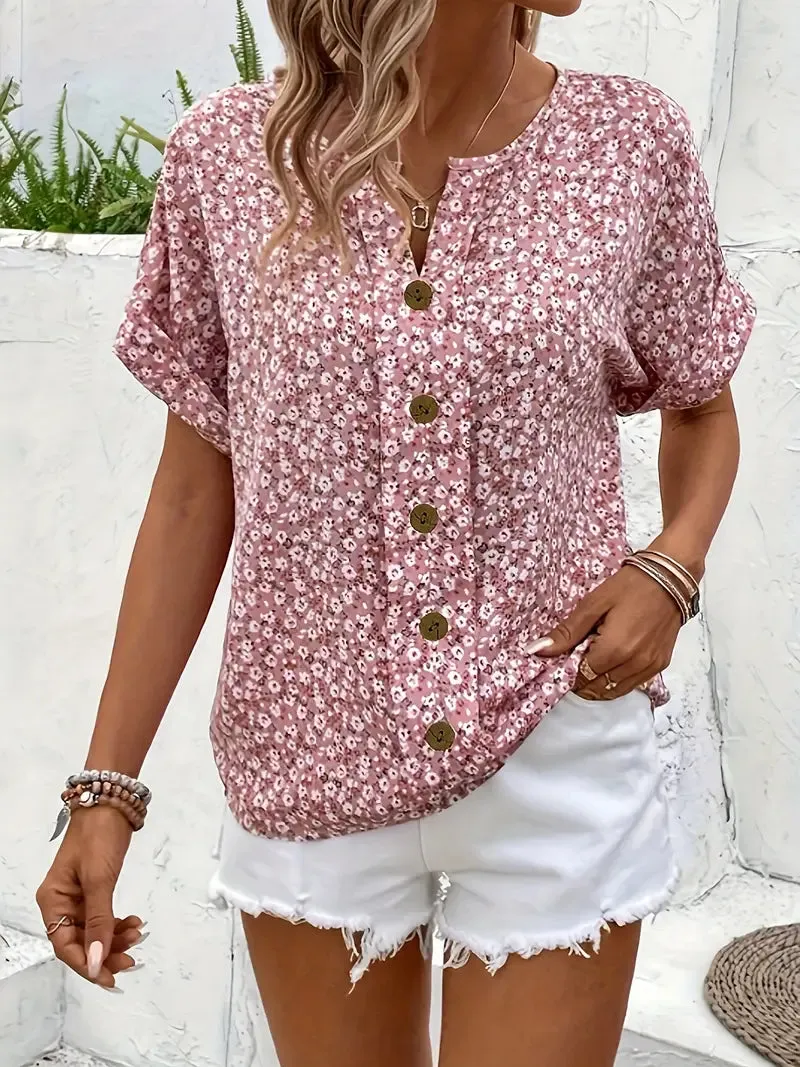 Chica | Floral-Printed Button-Up Blouse