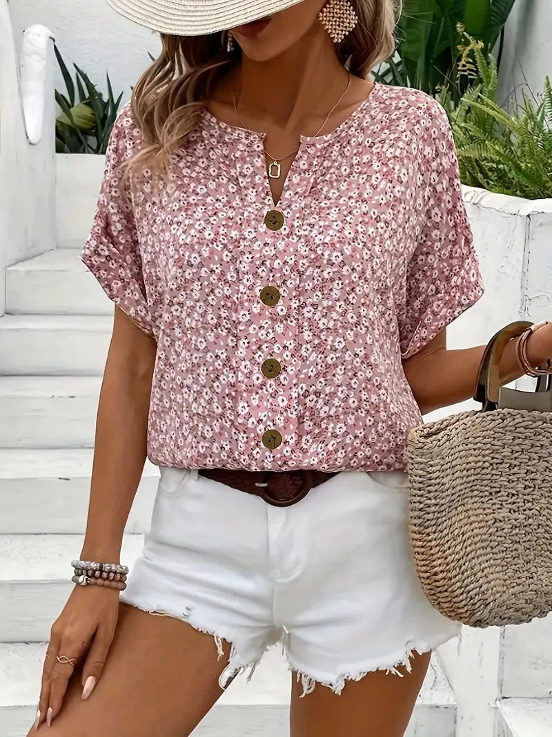 Chica | Floral-Printed Button-Up Blouse