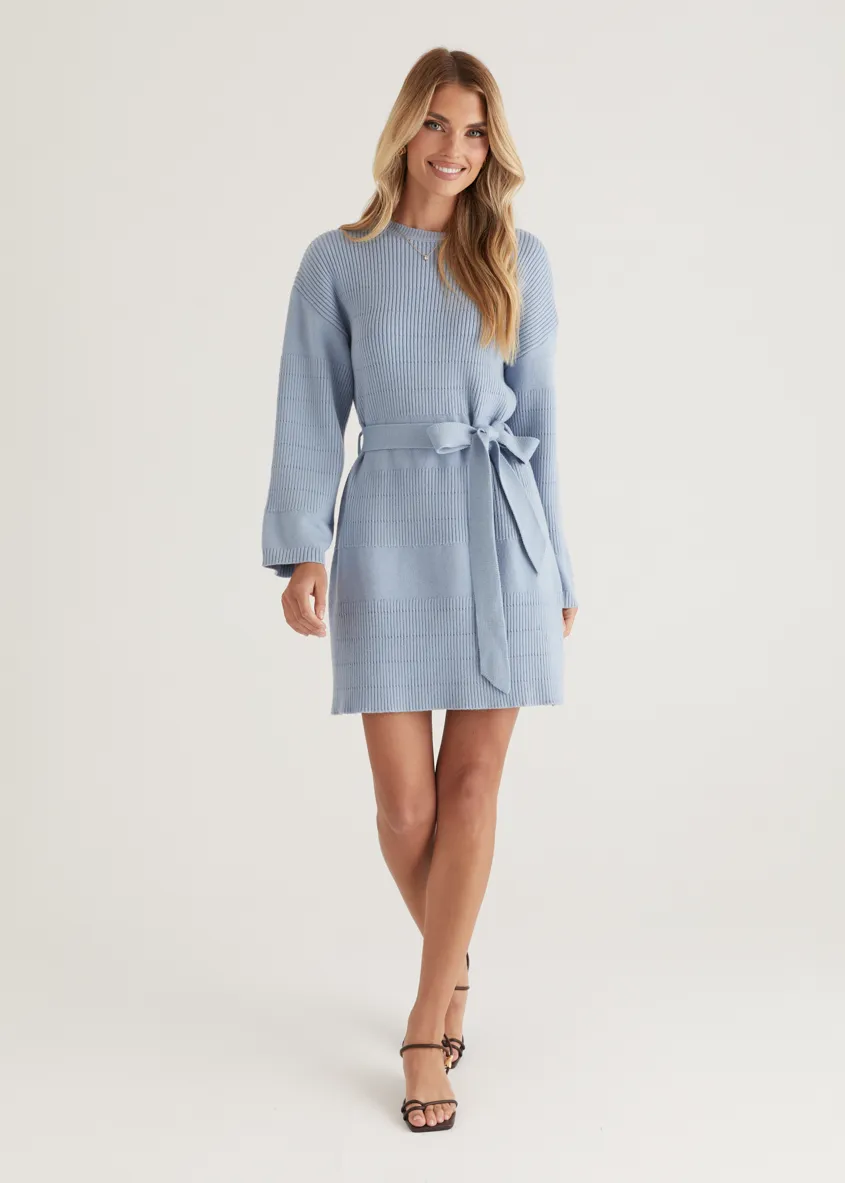 Clarity Knit Dress - Powder Blue
