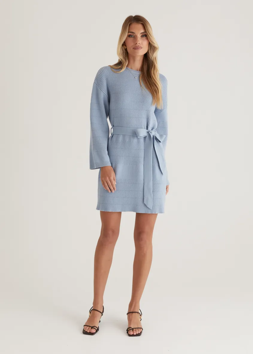 Clarity Knit Dress - Powder Blue
