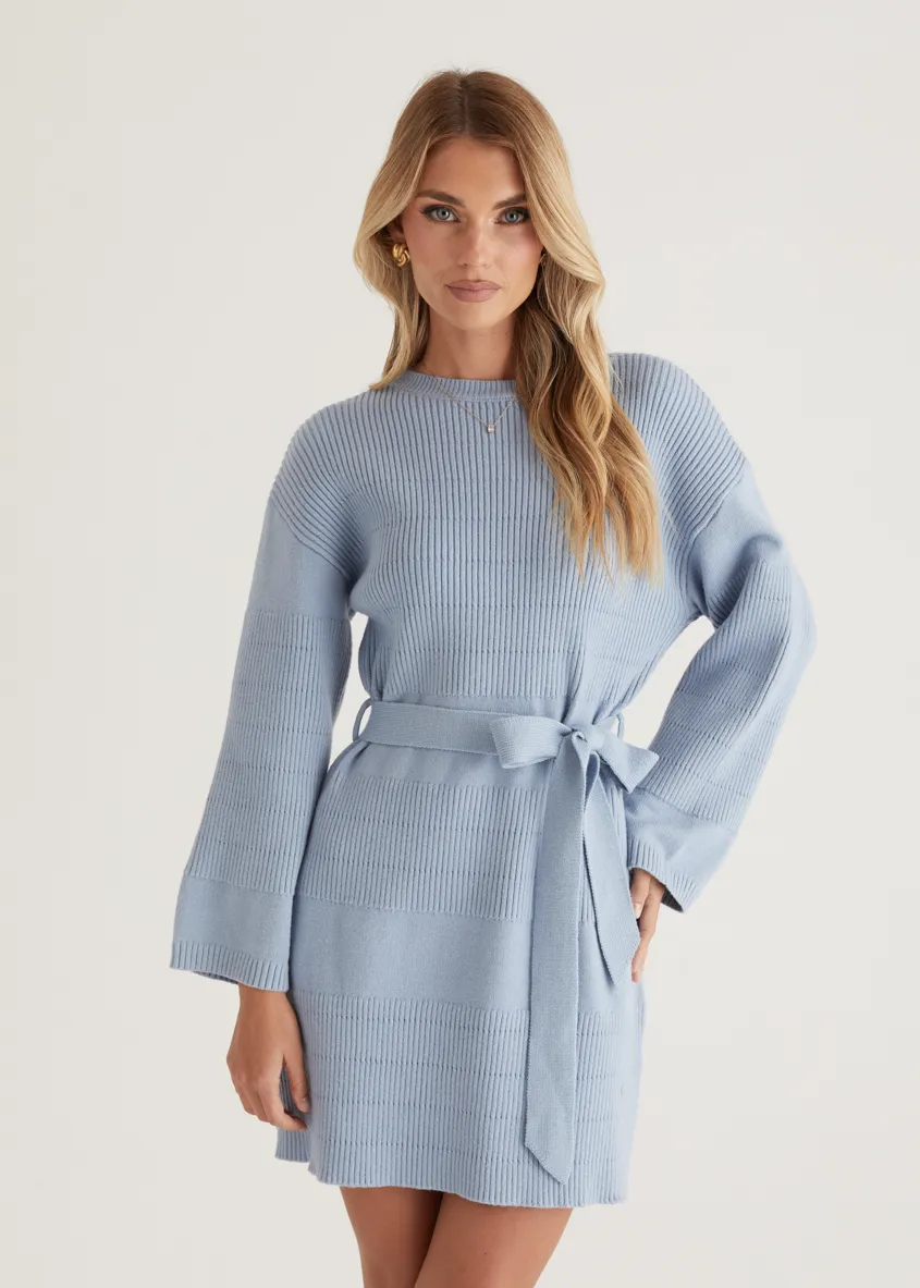 Clarity Knit Dress - Powder Blue