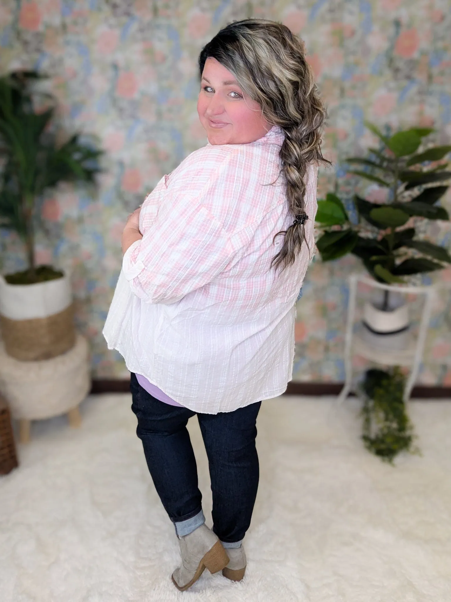 Claudia Dipped Plaid Buttondown (2 Colors)