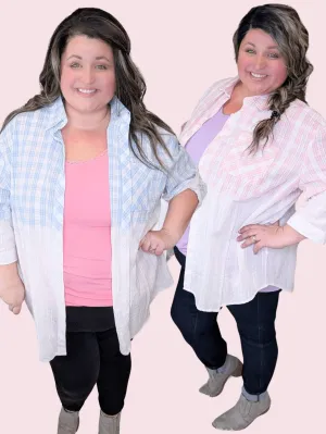 Claudia Dipped Plaid Buttondown (2 Colors)
