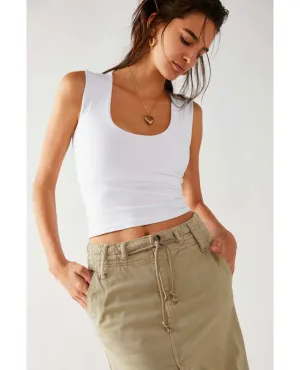 Clean Lines Muscle Cami White