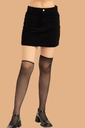 Corduroy Black Mini Skirt