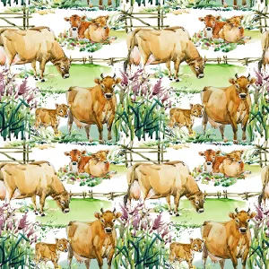 Cows in the meadow shorts with rolled cuffs 0-4 years