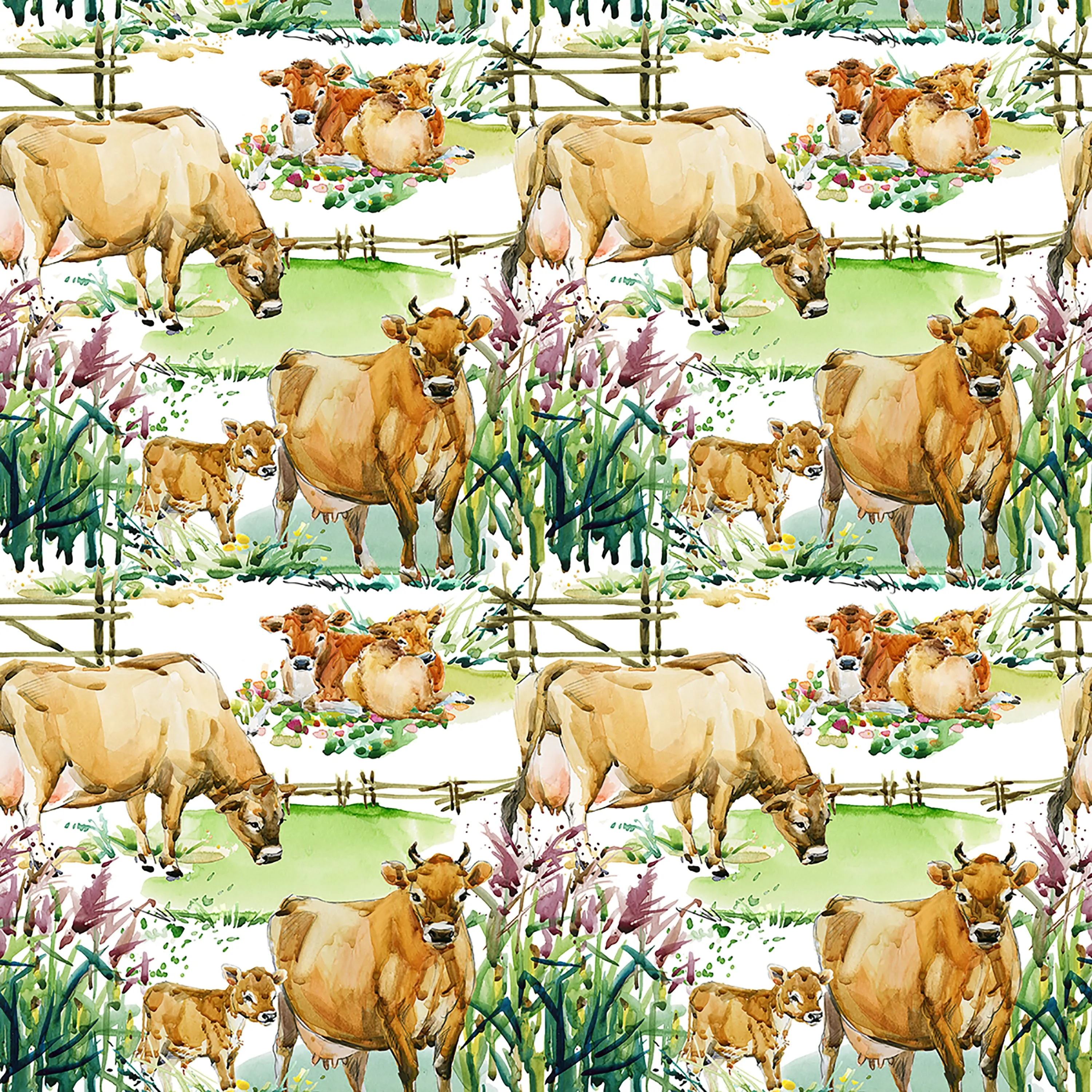 Cows in the meadow shorts with rolled cuffs 0-4 years