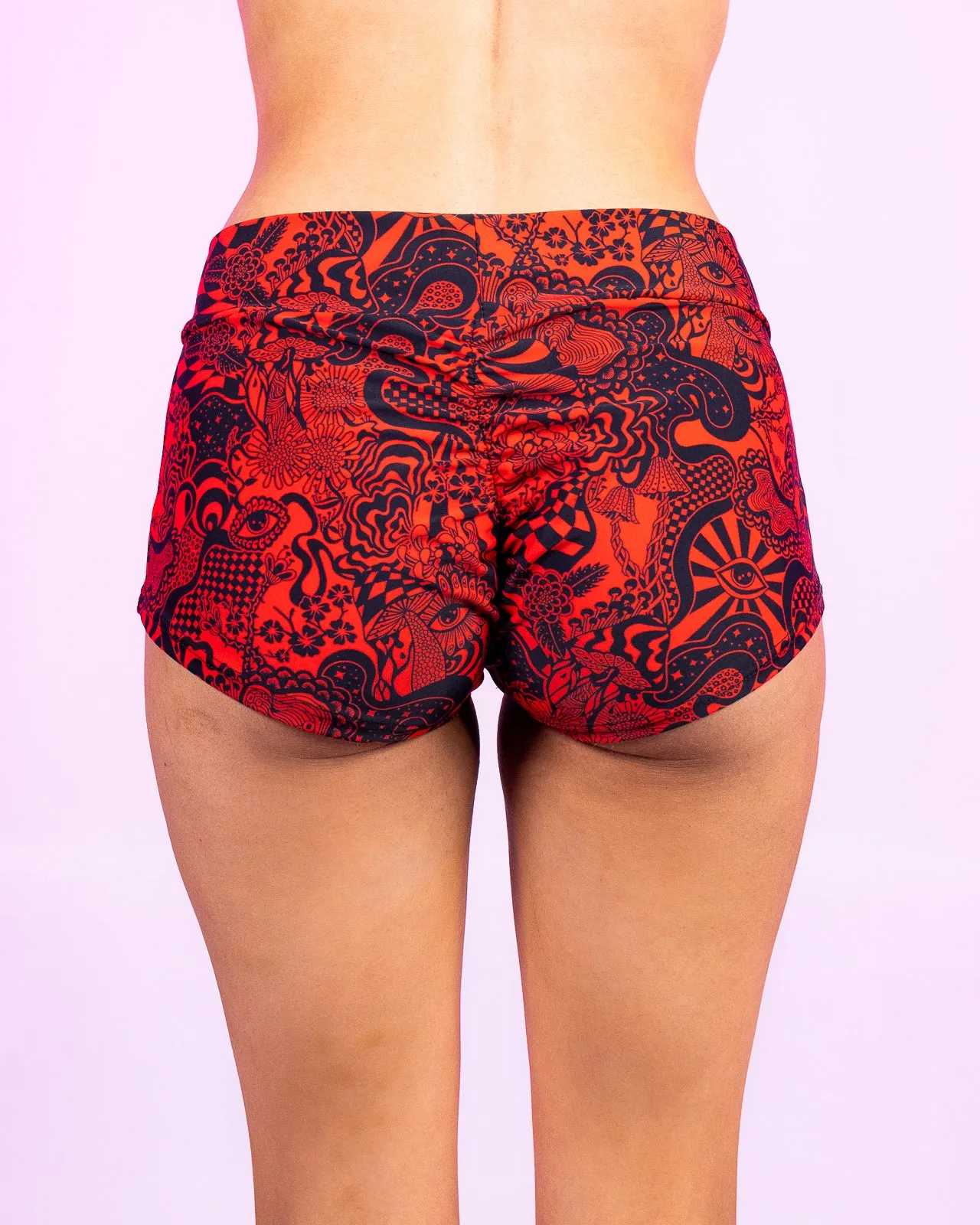 Crimson Zenith Scrunch Boy Shorts