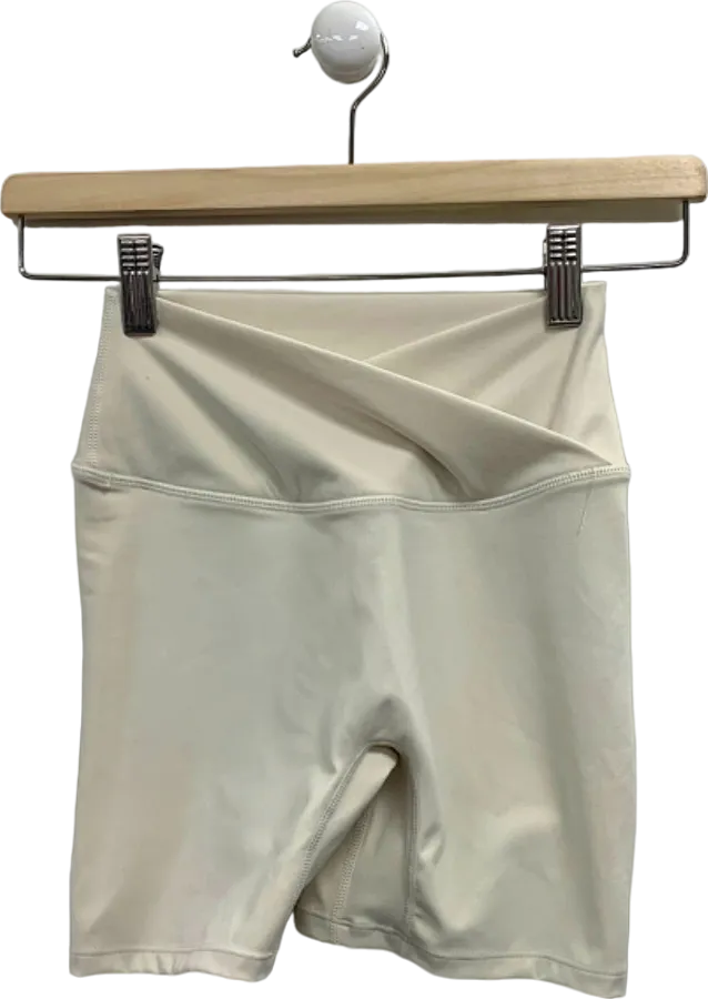 CSB Beige High-Waisted Biker Shorts UK S