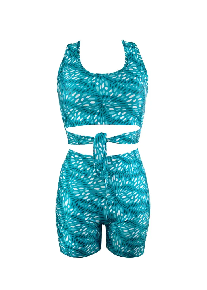 DAPHNE BIKER SHORTS - TEAL FLYINGFISH