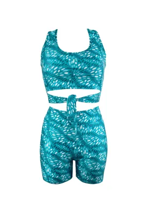 DAPHNE BIKER SHORTS - TEAL FLYINGFISH