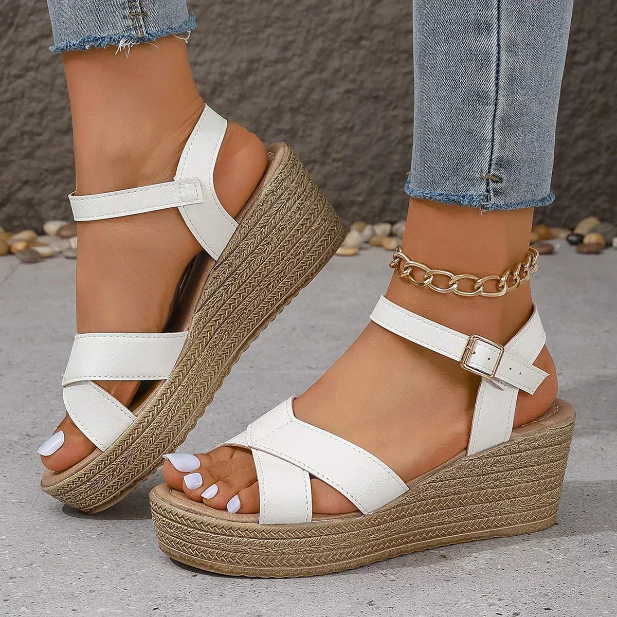 Daphnie© - Elegant Wedge Sandals