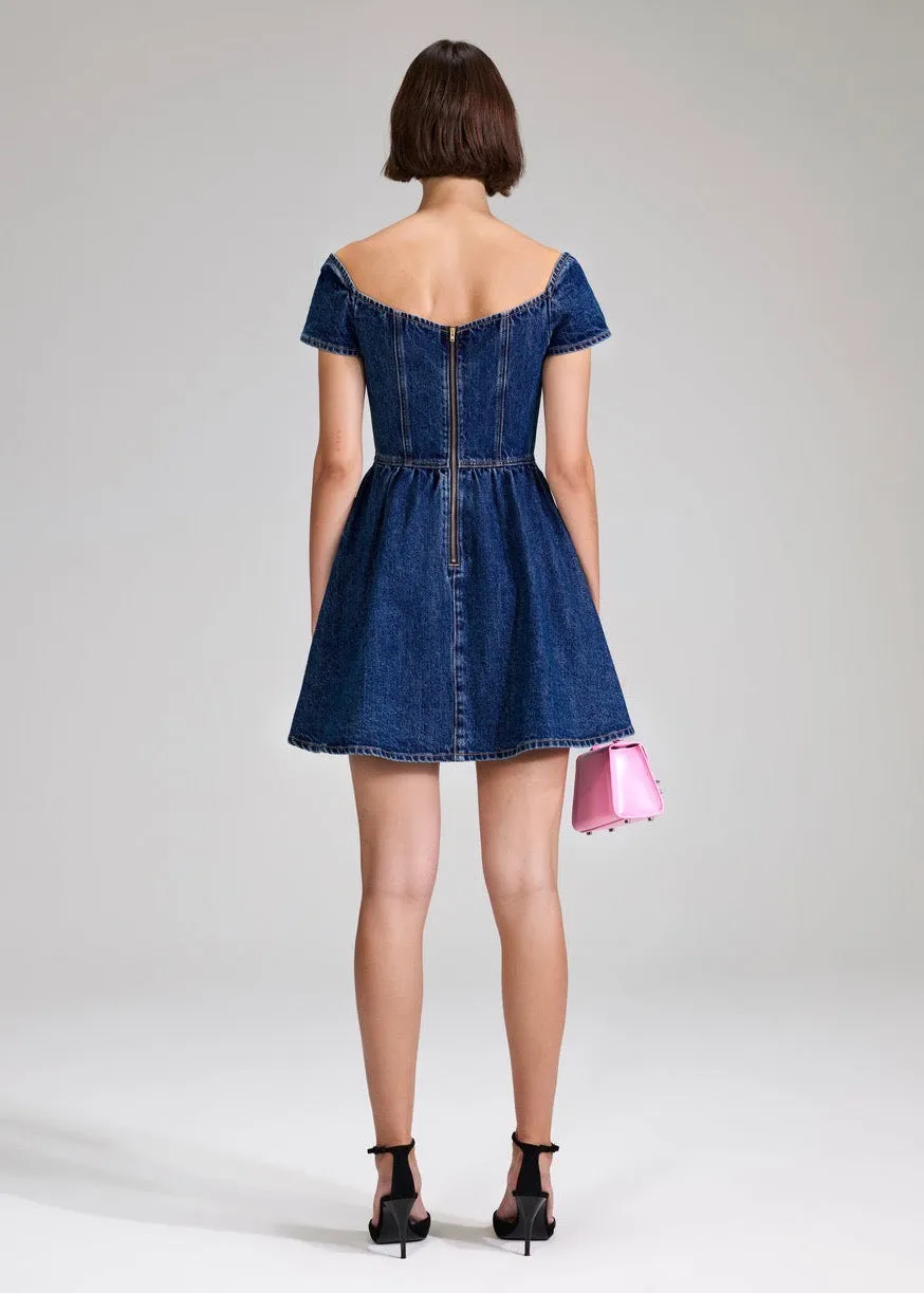 Denim Sweetheart Mini Dress