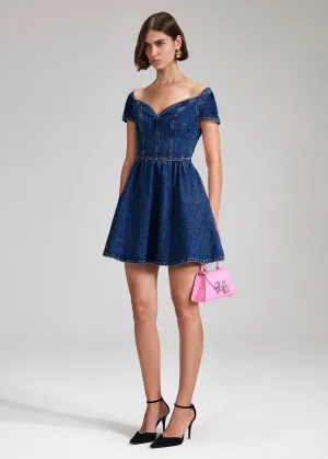 Denim Sweetheart Mini Dress