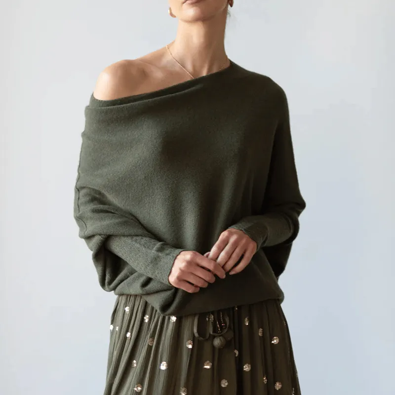 Denise | Elegant Off-Shoulder Sweater for Women