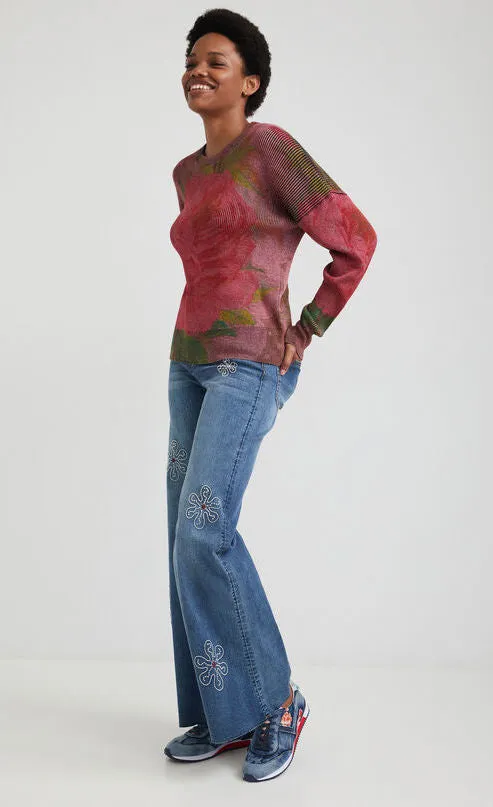 Desigual Knit Flower Sweater