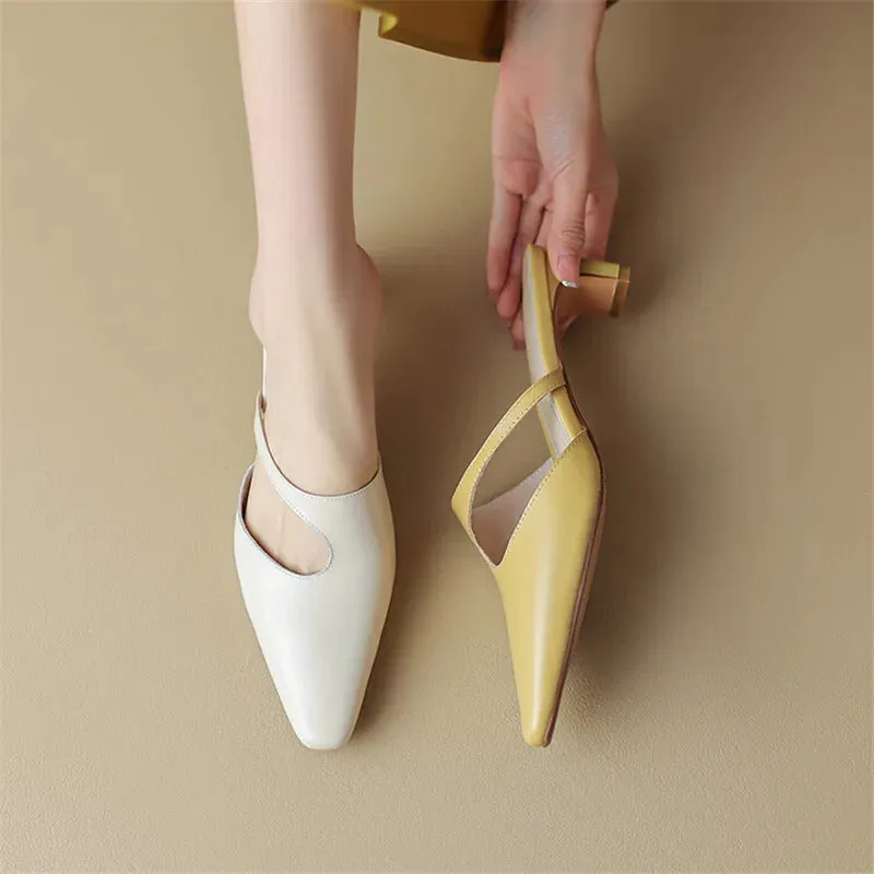 Devon Simple Square Toe Mules