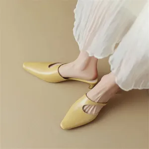 Devon Simple Square Toe Mules