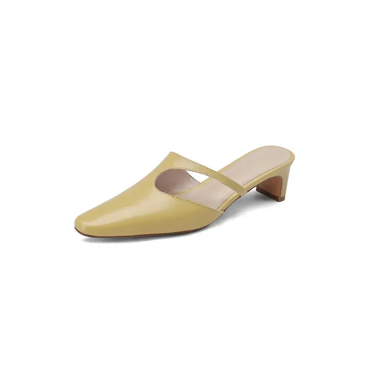 Devon Simple Square Toe Mules