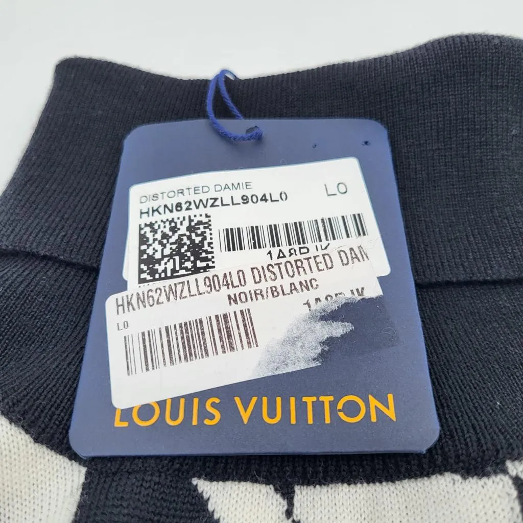 Distorted Damier Intarsia Turtleneck