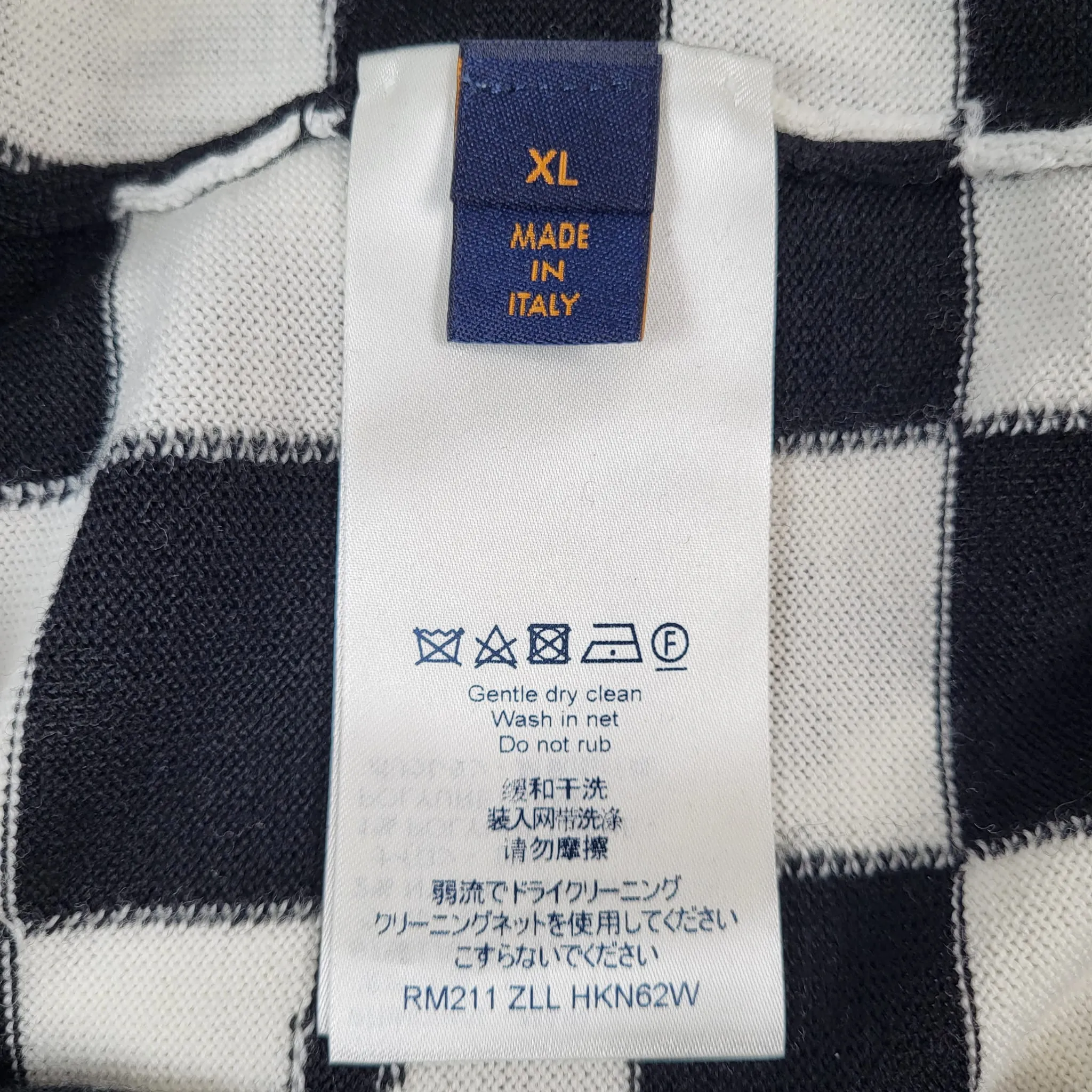 Distorted Damier Intarsia Turtleneck