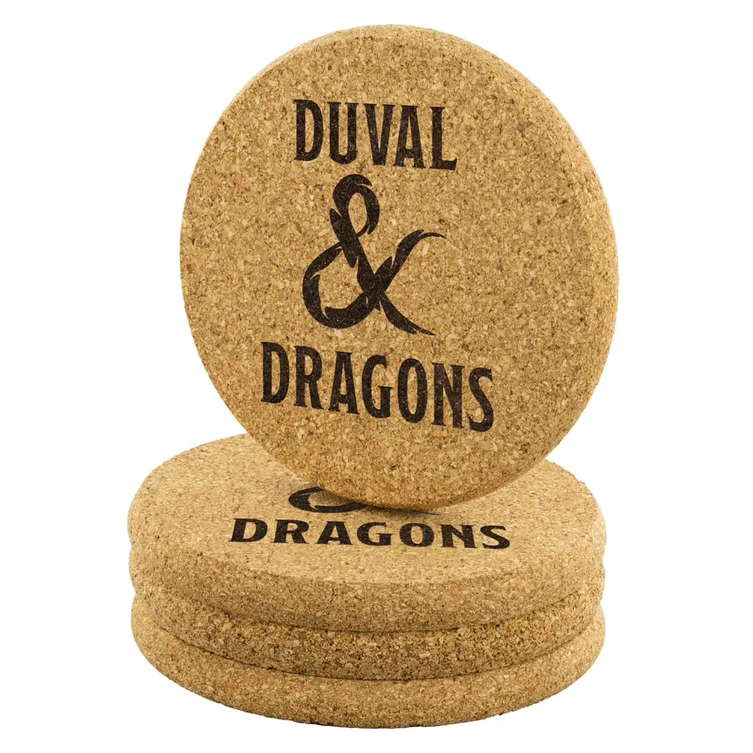 Duval & Dragons Logo Round Cork Coaster Set of 4