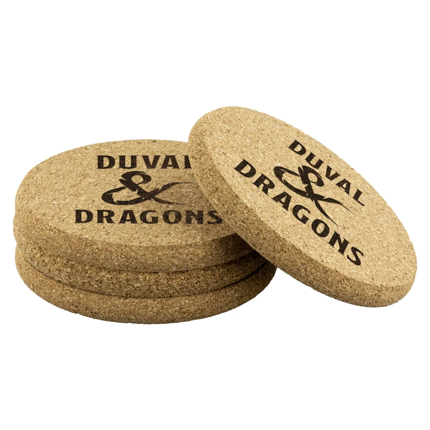 Duval & Dragons Logo Round Cork Coaster Set of 4