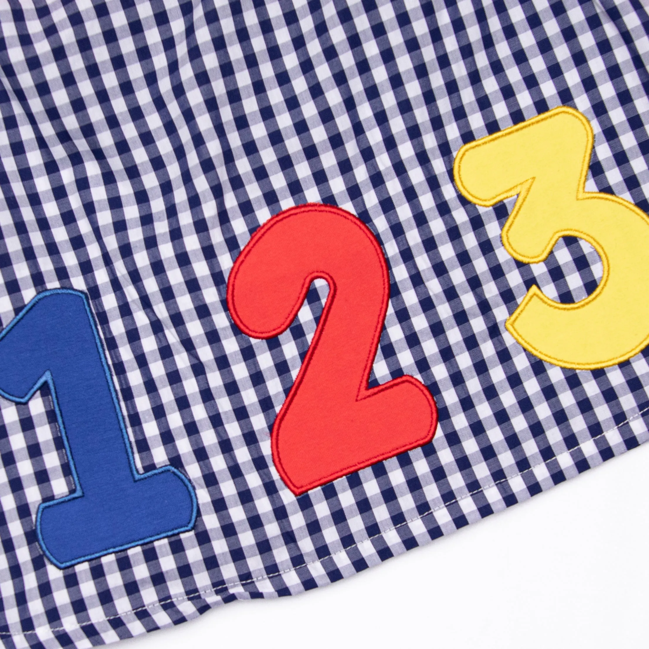 Easy As 1, 2, 3 Applique Bloomer Set, Navy Blue