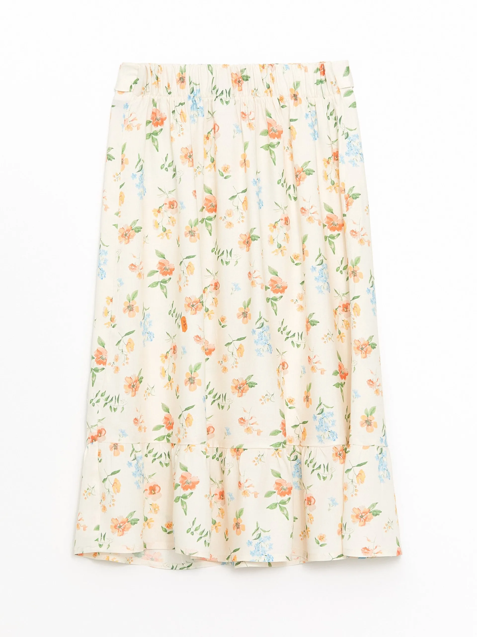 Elastic Waist Floral Girls Skirt