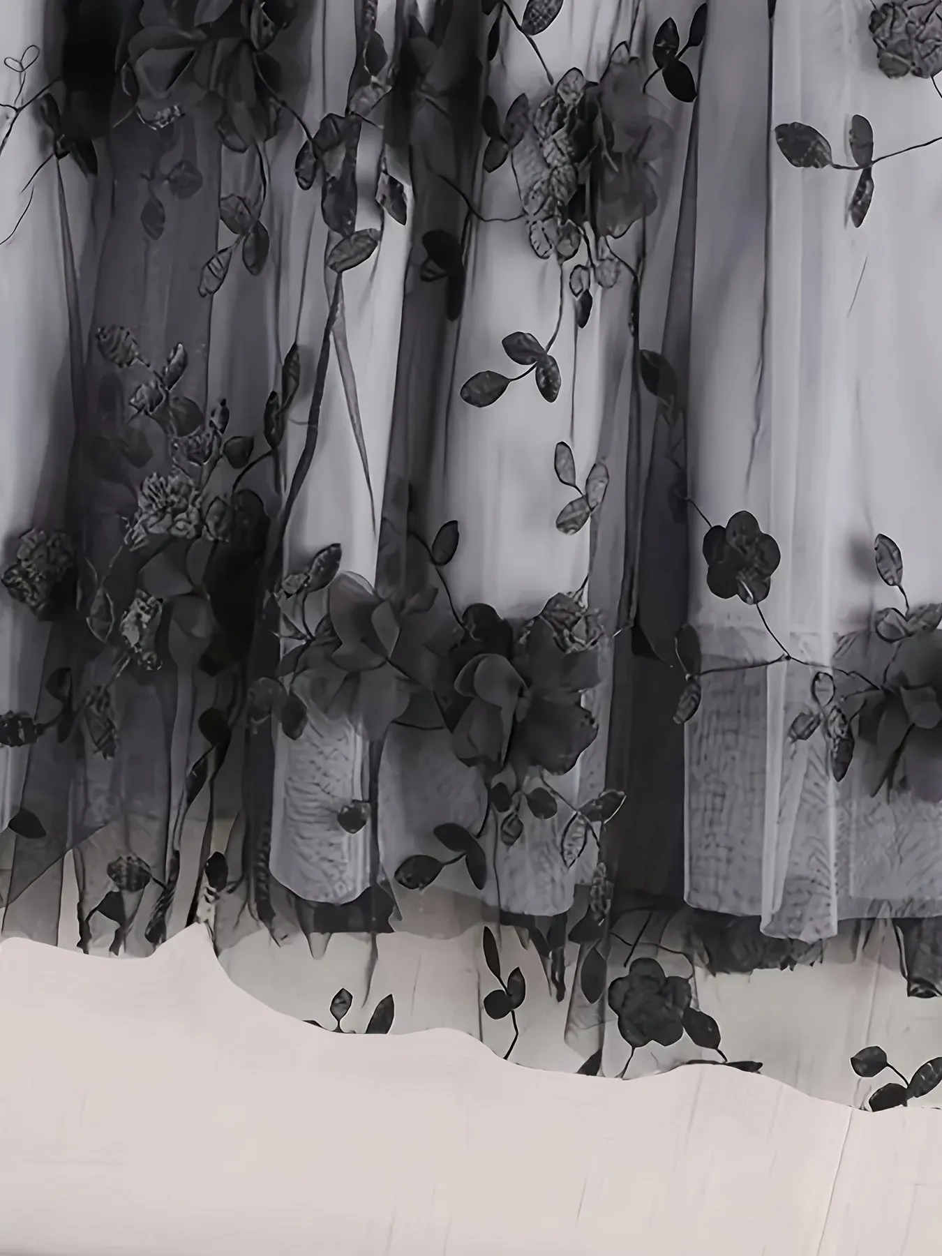 Elegant Floral Midi Skirt Light Blue A-Line Women's Dress