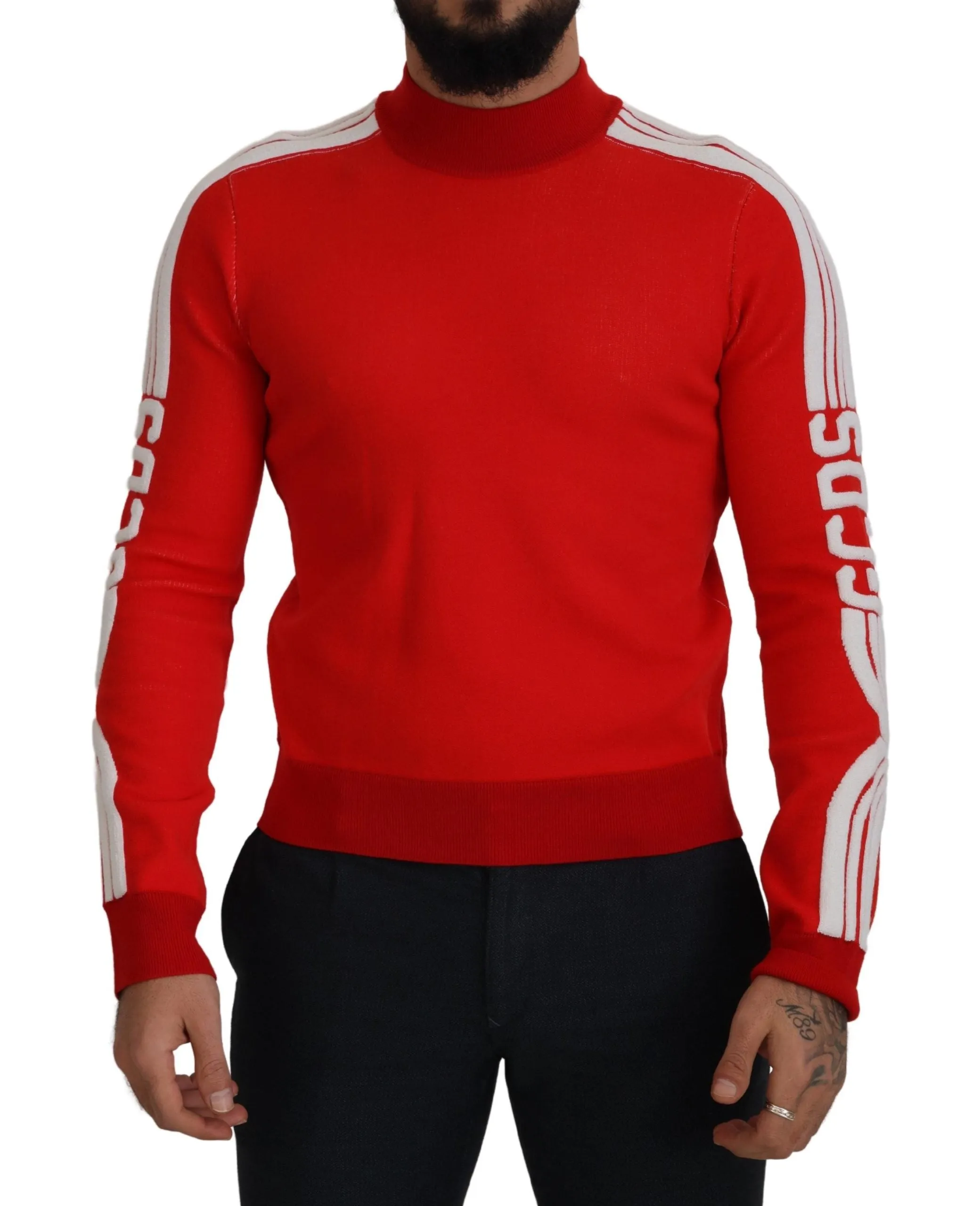 Elegant Red Pullover Sweater for Men