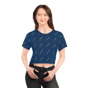 Elevate your Style White Flowers Women Crop Tee