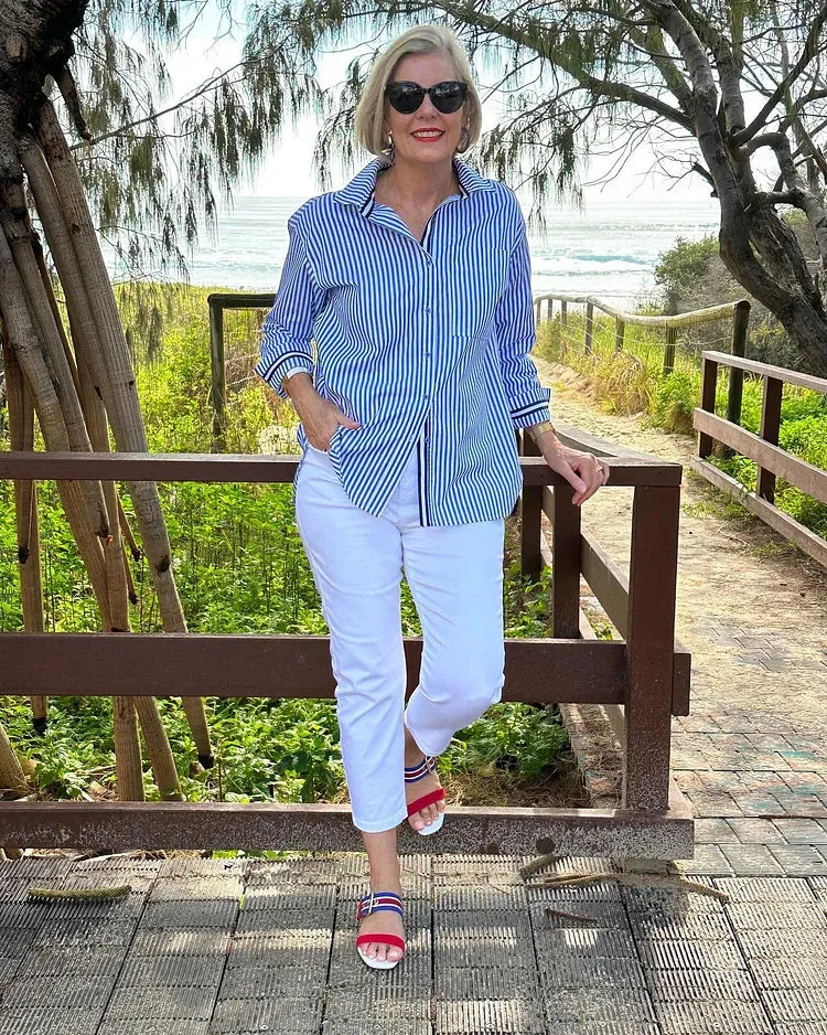 Ellen - Stylish Striped Blouse