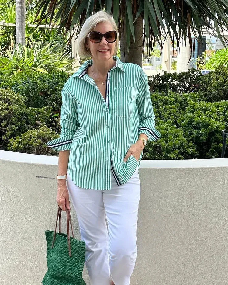 Ellen - Stylish Striped Blouse